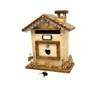 Cassetta Della Posta Artigianale In Legno Di Abete Con Gatti E Cane, Buca Delle Lettere Da Esterno, Rustico Montano, Arredo, Fatto A Mano, Montaggio A Parete, Resistente Agli Agenti Atmosferici
