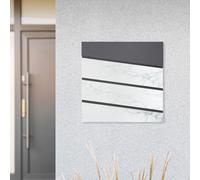 Cassetta postale da parete antracite e aspetto marmo con serratura 37x36,5x11 cm