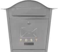 Cassetta delle lettere A a parete, ideale per proteggere lettere e pacchi, impermeabile e resistente, con elegante design con serratura e struttura in alluminio (grigio)