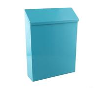 Cassetta delle lettere con serratura a parete, in metallo, design rustico vintage, con 2 chiavi, decorazione da parete decorativa, per casa o giardino, costruzione in ferro, 29 x 22 x 6 cm (blue)