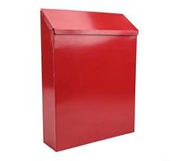 Cassetta delle lettere creativa da parete, design rustico in ferro con meccanismo di bloccaggio affidabile, ideale per uso domestico e ufficio, include 2 chiavi (rosso)