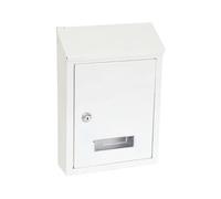 Cassetta Delle Lettere da Parete Cassetta Cassette li Lettere Cassetta Corrispondenza in Chiave E Sportello Frontale Tetto Inclinato E Installazione a, Bianco