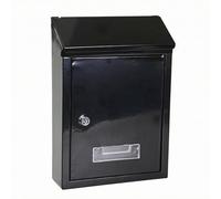 Cassetta Delle Lettere da Parete Cassetta Postale Scatola Postale Delle Lettere con Serratura in Ferro Compatta con Fessura Frontale E Sportello con, Nero