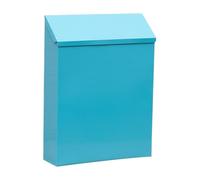Cassetta delle lettere da parete con serratura, in metallo, da appendere alla parete, porta giornali, per cancelli, esterni, decorazione per la casa, bidoni portaoggetti bianchi grandi (blu, A)