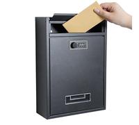 Cassetta delle lettere da parete, impermeabile, in acciaio, con serratura a combinazione, 32 x 21,7 x 8,5 cm, cassetta delle lettere di sicurezza grande, per esterni, casa, ufficio, scuola