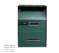 Cassetta delle lettere del supporto della parete di grande capacità con colore verde delle fessure 8.5" ×12.6" ×4.2.5 della posta della serratura 2 di combinazione