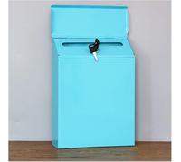 Cassetta delle Lettere di Consegna Moderna Cassetta Postale in Metallo Cassetta Postale con Serratura A Parete Commento Drop Box Pagamento Cassetta Postale Posta Postale Posta Post, Blue, 30cm