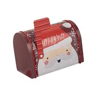 Cassetta delle lettere di latta di Natale per dolci e snack metallo Candy Storage Container Banda stagnata Decorativo Holiday Treat Gift Box Banda stagnata Cassetta postale Decorazione