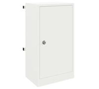 Cassetta delle lettere in acciaio bianco con contenitore e porta 30x20x55 cm, resistente alle intemperie, richiudibile, con sportello e serratura, per esterno giardino, montaggio a parete o pali