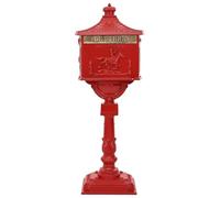 Cassetta delle lettere in alluminio pressofuso, 42,5 x 29,5 x 117 cm, con serratura e sportello per esterni, giardino, terrazza, resistente alle intemperie e chiudibile, con scomparto per giornali e