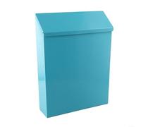 Cassetta delle lettere in ferro con serratura a parete, con 2 chiavi, stile rustico, vintage, per uso domestico o giardino, stile campagna, struttura in metallo nei colori giallo, blu, verde, rosso o