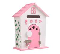 Cassetta delle lettere in legno, montaggio a parete, creativa per interni, per sala consultazione psicologica, cameretta dei bambini, asilo, casa e ufficio, colore rosa