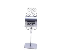 Cassetta delle lettere in miniatura per casa delle bambole in ferro europeo, accessorio per casa delle bambole, colore argento, 3,5 x 2,5 x 12,5 cm