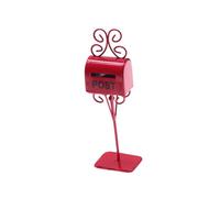 Cassetta delle lettere in miniatura per casa delle bambole in ferro europeo, accessorio per casa delle bambole, 3,5 x 2,5 x 12,5 cm, colore: rosso