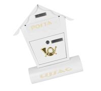Cassetta delle lettere in plastica impermeabile da esterno, White | Design resistente alla pioggia con organizzatori cassette postali in plastica per documenti con lettere, scuole,