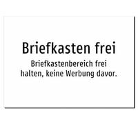 Cassetta delle lettere libera - Mantenere la cassetta delle lettere libera, nessuna pubblicità prima della pubblicità. - Adesivo A5: 210 x 148 mm, senza grafica, solo testo