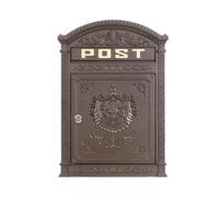 Cassetta delle lettere marrone in stile antico in alluminio pressofuso per montaggio a parete nostalgia formato standard per lettere fino a grandi lettere