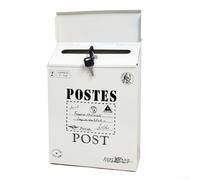 Cassetta delle lettere per la casa, cassetta delle lettere con nome della casa, cassetta delle lettere personalizzata per esterni, stile rustico e creativo, montaggio a parete (bianco)