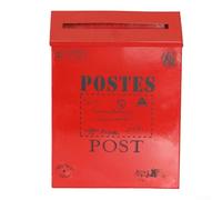 Cassetta delle lettere rustica europea vintage in metallo per montaggio a parete, pezzo funzionale e decorativo adatto per decorazioni domestiche e oggetti di scena fotografici (rosso)