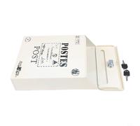 Cassetta delle lettere vintage da parete per esterni, cassetta delle lettere retrò con serratura, grande capacità, in ferro, da parete, decorazione per casa, giardino, bianco/verde/blu (bianco)