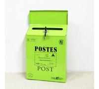 Cassetta delle lettere vintage da parete, stile retrò, impermeabile, in ferro, con chiave, per decorare la casa e il giardino, colore: bianco, verde, blu (bianco)