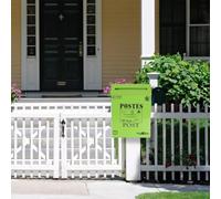 Cassetta delle lettere vintage in metallo da parete, design rustico per decorazione domestica, oggetti di scena fotografici e uso esterno, 29 x 22 x 6 cm, lettera in ferro (verde)