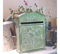 Cassetta delle Lettere Vintage Verde - Stile Nostalgico, Retrò, in Metallo - Decorazione per Casa, Giardino ed Esterni - 27 x 10,5 x 31,2 cm