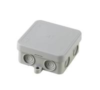 Cassetta di derivazione per esterno IP55, quadrata 65 x 65 x 30 mm, Scatola per cablaggio impianto elettrico, stagna, grigio, Passacavi per ingresso tubi rigidi, corrugati e guaine spiralate