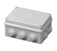 Cassetta di derivazione per esterno IP55, rettangolare 150 x 110 x 70 mm, Scatola per cablaggio impianto elettrico, stagna, grigio, Passacavi per ingresso tubi rigidi, corrugati e guaine spiralate