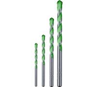 kwb AKKU TOP Hardcut - Set di 4 punte da trapano per pietra, diamantate, Ø 5-10