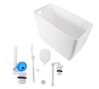 Cassetta di Scarico per Wc a Parete con Leva Manuale, Bianco | Kit Completo di Ricambio, Plastico Resistente, per Bagno Pubblico e Fabbriche, Meccanismo a Catena