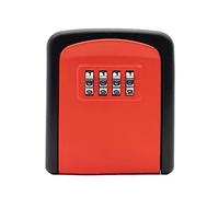 Cassetta di Sicurezza, Cassetta di sicurezza for chiavi con password in lega alluminio ， for da esterno impermeabile cassaforte for a parete for a 4 bit(Rot)