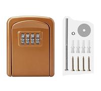 Cassetta di sicurezza con chiave a 4 cifre, cassaforte for chiavi, cassetta password, for resistente alle intemperie, adatta for casa e fabbrica(Champagne)