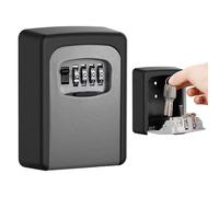 Cassetta di sicurezza con combinazione a 4 cifre, montaggio a parete, per chiavi di casa, impermeabile, per interni ed esterni, per casa, garage, ufficio, scuola (colore grigio)