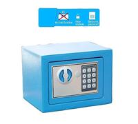 Cassetta di sicurezza digitale Mini casseforti in acciaio Salvadanaio Piccola password domestica Chiave di sicurezza Cassetta di sicurezza Conserva documenti di gioielli in contanti(Blauw)