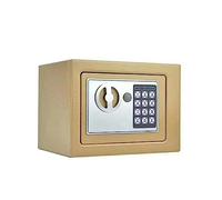 Cassetta di sicurezza digitale Mini casseforti in acciaio Salvadanaio Piccola password domestica Chiave di sicurezza Cassetta di sicurezza Conserva documenti di gioielli in contanti(Gold-small)