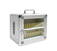 Cassetta di sicurezza in alluminio per cellulari con chiave, 24 scomparti, organizer per cellulari, per riporre cellulari a parete in ufficio, in sala riunioni o al ristorante(Silver,24-bit)