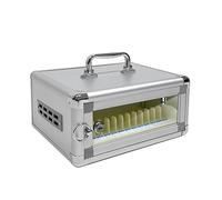 Cassetta di sicurezza in alluminio per cellulari con chiave, 24 scomparti, organizer per cellulari, per riporre cellulari a parete in ufficio, in sala riunioni o al ristorante(Silver,12-bit)
