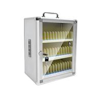 Cassetta di sicurezza in alluminio per cellulari con chiave, 24 scomparti, organizer per cellulari, per riporre cellulari a parete in ufficio, in sala riunioni o al ristorante(Silver,36-bit)