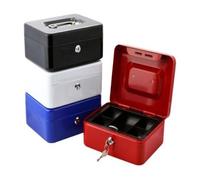 CASSETTA DI SICUREZZA IN FERRO PORTA VALORI PORTAMONETE CASSETTO 125X95X60 MM