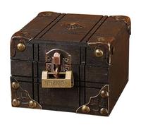 Cassetta di sicurezza in metallo vintage, Casse di legno vintage, Cassetta di sicurezza del tesoro, Forziere del tesoro con serratura in metallo, Custodia per anelli gioiello, Scatola decorativa vinta