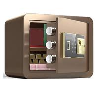 Cassetta Di Sicurezza Meccanica Sicura For Uso Domestico Mini Cassetta Di Sicurezza For Ufficio Interamente In Acciaio Con Password For Impronte Digitali(Coffee gold)