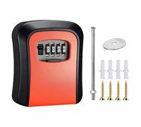 Cassetta di sicurezza per chiavi da parete, misura M, arancione, con combinazione a 4 cifre, impermeabile, per casa, garage, scuola