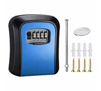 Cassetta di sicurezza per chiavi da parete, misura M, blu, con combinazione a 4 cifre, impermeabile, per casa, garage, scuola