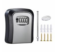 Cassetta di sicurezza per chiavi da parete, misura M, colore grigio, con combinazione a 4 cifre, resistente alle intemperie, per casa, garage, scuola