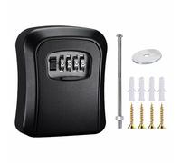 Cassetta di sicurezza per chiavi da parete, misura M, nera, con combinazione a 4 cifre, impermeabile, per casa, garage, scuola