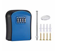 Cassetta di sicurezza per chiavi da parete, misura S, blu, con combinazione a 4 cifre, impermeabile, per casa, garage, scuola