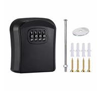 Cassetta di sicurezza per chiavi da parete, misura S, nera, con combinazione a 4 cifre, impermeabile, per casa, garage, scuola