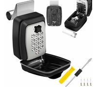 Cassetta di sicurezza per chiavi dell'auto, impermeabile, con combinazione a 12 cifre, per finestrino dell'auto, in metallo, per montaggio a parete e pulsante reimpostabile, grande capacità per Turo