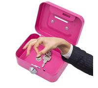 Cassetta di sicurezza per soldi | Cassetta di sicurezza con serratura a chiave Mini cassetta di di in metallo | Banca di monete in metallo portatile robusta per la raccolt